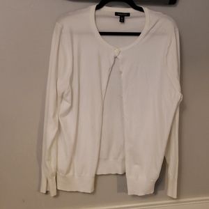 Lands end white cardigan